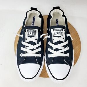 Converse Shoreline Shoes Womens 9 Black Slip On Sneakers Cinch Heel